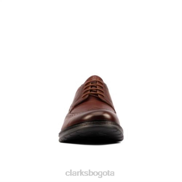 Clarks 0DX8L4475 Clarks Chantry Wing de cuero tostado oscuro hombres cuero bronceado oscuro