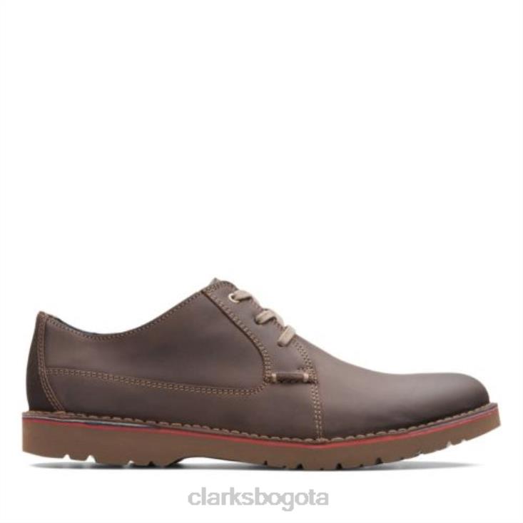Clarks 0DX8L4479 vargo liso clarks cuero marrón oscuro hombres cuero marrón oscuro