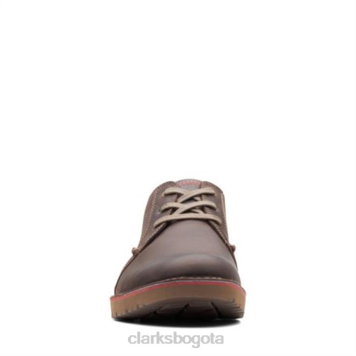 Clarks 0DX8L4479 vargo liso clarks cuero marrón oscuro hombres cuero marrón oscuro
