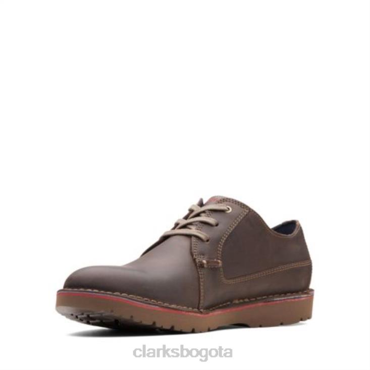 Clarks 0DX8L4479 vargo liso clarks cuero marrón oscuro hombres cuero marrón oscuro