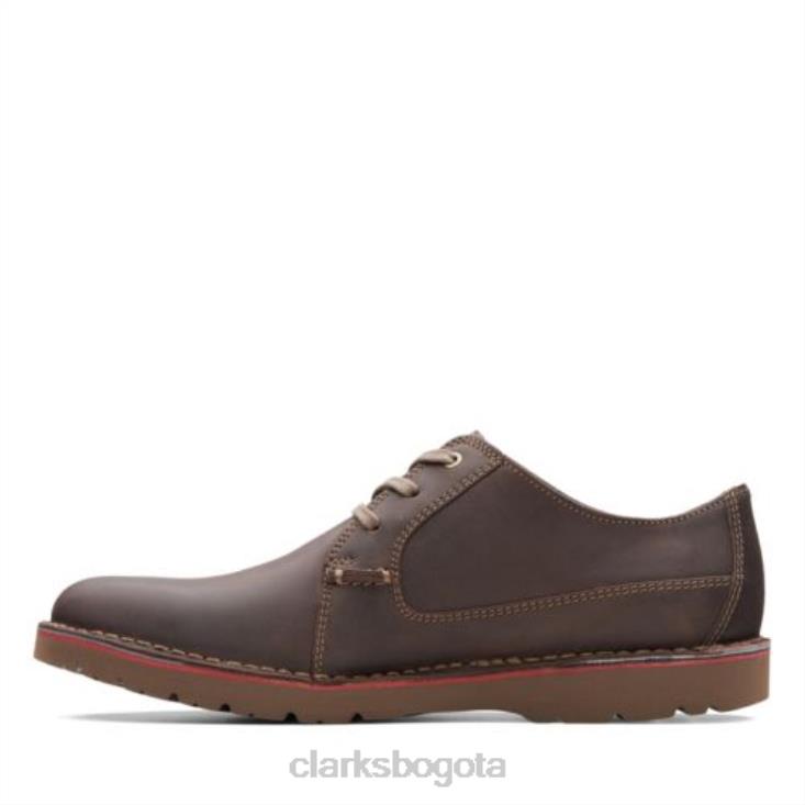 Clarks 0DX8L4479 vargo liso clarks cuero marrón oscuro hombres cuero marrón oscuro