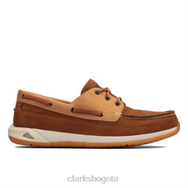 Clarks 0DX8L4482 clarks ormand barco tan combi hombres combinación bronceado