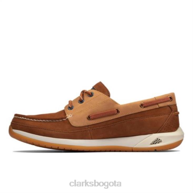 Clarks 0DX8L4482 clarks ormand barco tan combi hombres combinación bronceado