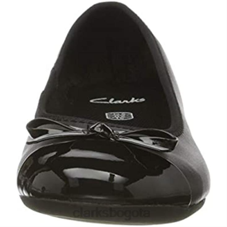 Clarks 0DX8L450 Bailarinas Clarks Scala Bloom K para niña negro niños cuero negro cuero negro