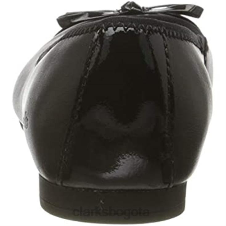 Clarks 0DX8L450 Bailarinas Clarks Scala Bloom K para niña negro niños cuero negro cuero negro
