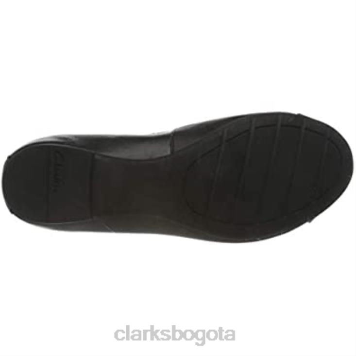 Clarks 0DX8L450 Bailarinas Clarks Scala Bloom K para niña negro niños cuero negro cuero negro