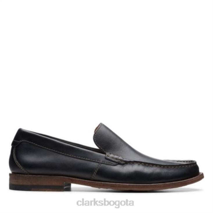 Clarks 0DX8L4507 clarks pace barnes cuero negro hombres cuero negro