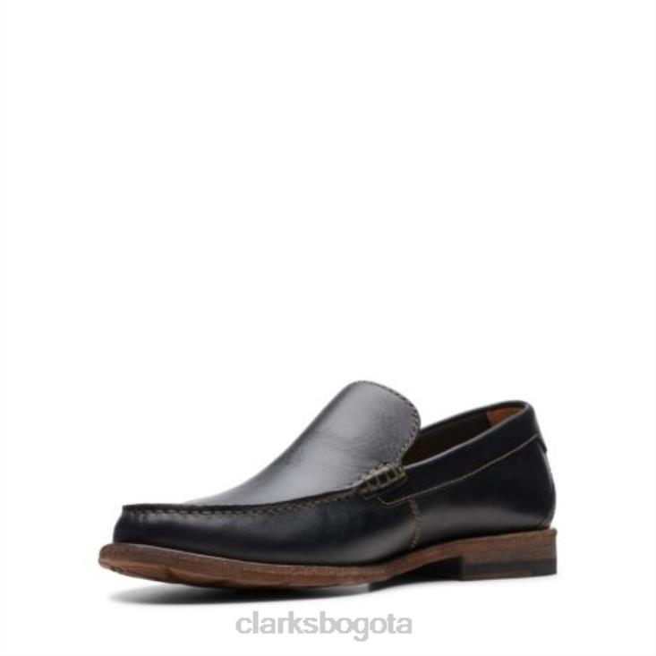 Clarks 0DX8L4507 clarks pace barnes cuero negro hombres cuero negro