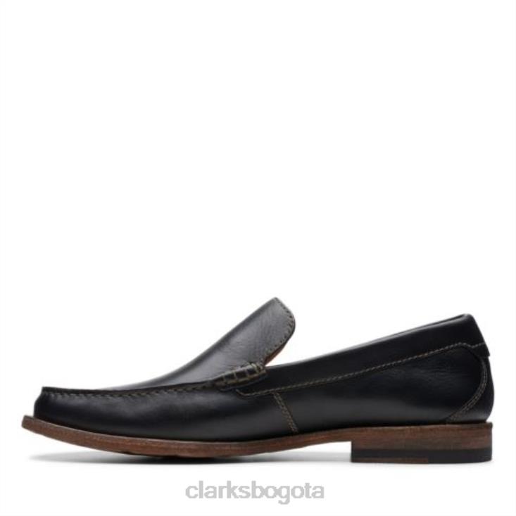 Clarks 0DX8L4507 clarks pace barnes cuero negro hombres cuero negro