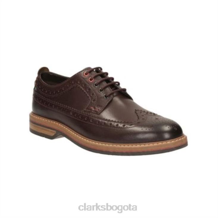 Clarks 0DX8L4516 clarks pitney limit cuero castaño hombres cuero castaño