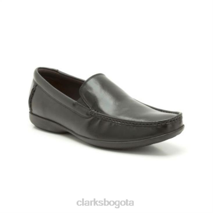 Clarks 0DX8L4519 clarks sol más finos de cuero negro hombres cuero negro