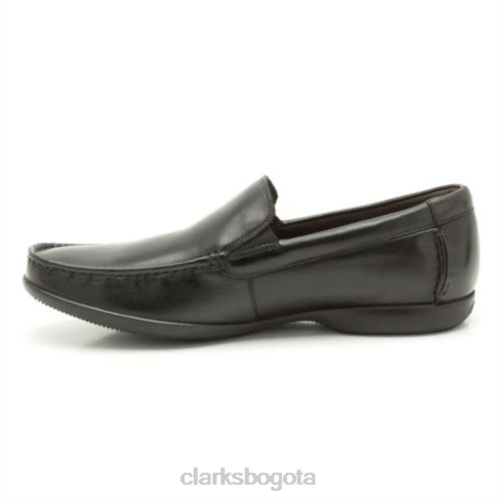 Clarks 0DX8L4519 clarks sol más finos de cuero negro hombres cuero negro