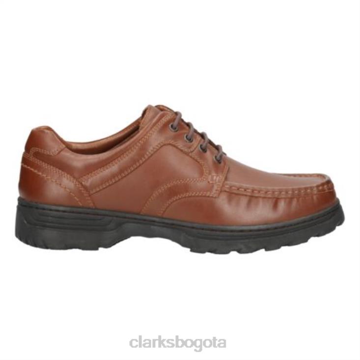 Clarks 0DX8L4520 Clarks Line Shore 2 de cuero tostado hombres cuero marrón