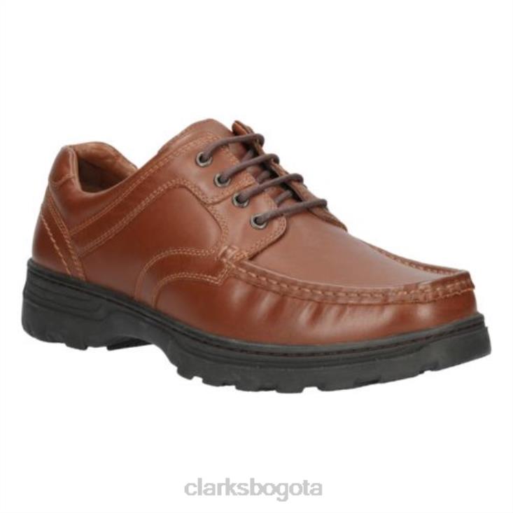 Clarks 0DX8L4520 Clarks Line Shore 2 de cuero tostado hombres cuero marrón