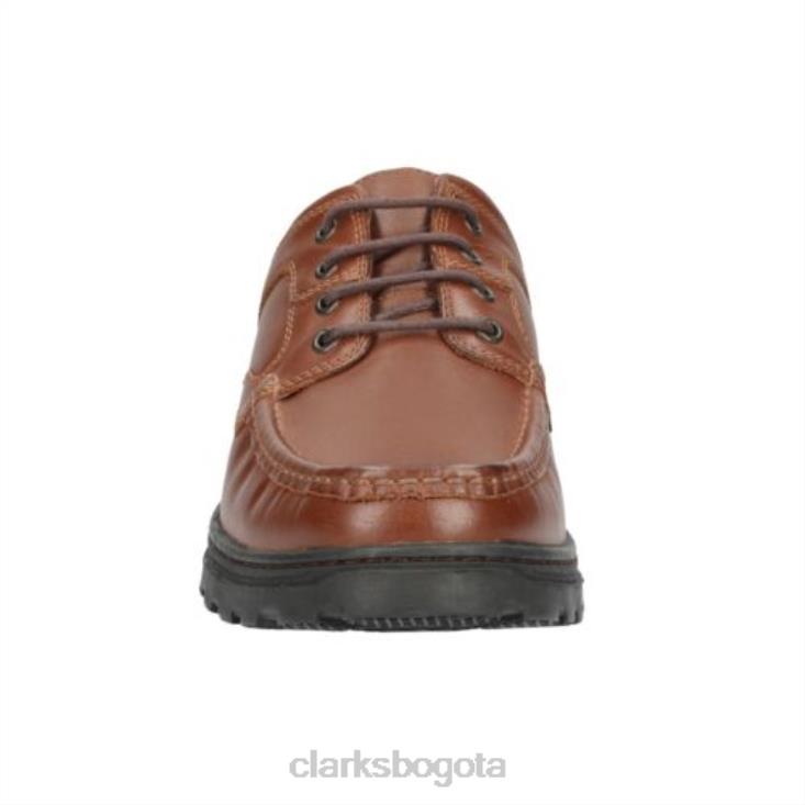 Clarks 0DX8L4520 Clarks Line Shore 2 de cuero tostado hombres cuero marrón