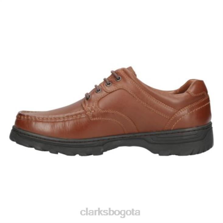 Clarks 0DX8L4520 Clarks Line Shore 2 de cuero tostado hombres cuero marrón