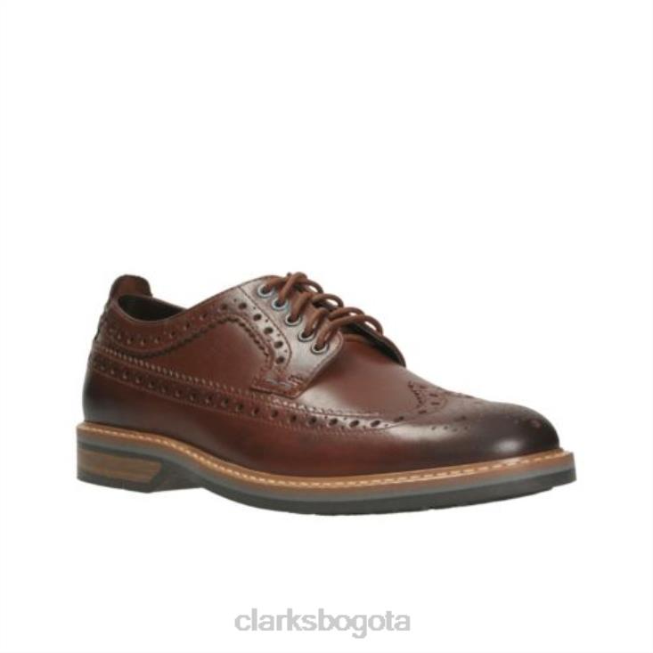 Clarks 0DX8L4524 clarks pitney limit de cuero tostado hombres cuero marrón