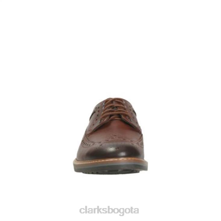 Clarks 0DX8L4524 clarks pitney limit de cuero tostado hombres cuero marrón