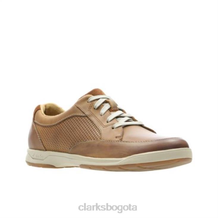 Clarks 0DX8L4526 clarks stafford park5 cuero tostado hombres cuero marrón