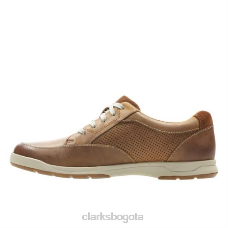 Clarks 0DX8L4526 clarks stafford park5 cuero tostado hombres cuero marrón