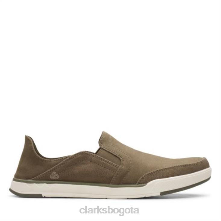Clarks 0DX8L4530 clarks step isle row lona oliva hombres lona oliva