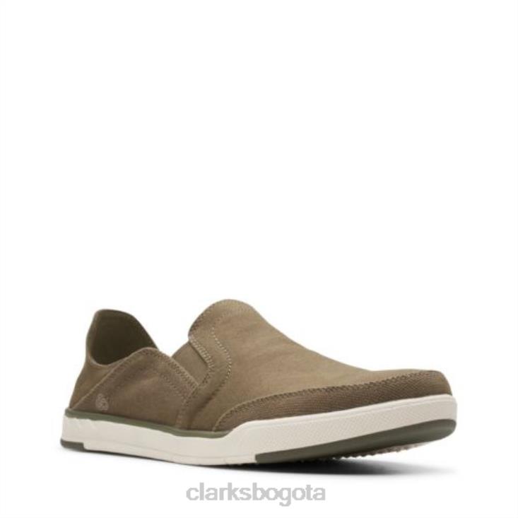 Clarks 0DX8L4530 clarks step isle row lona oliva hombres lona oliva
