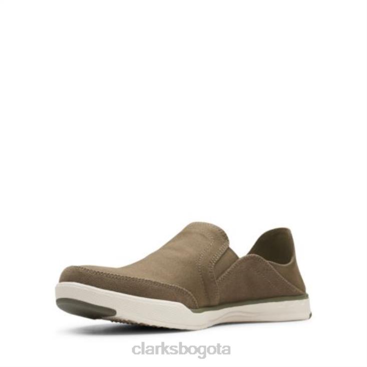 Clarks 0DX8L4530 clarks step isle row lona oliva hombres lona oliva