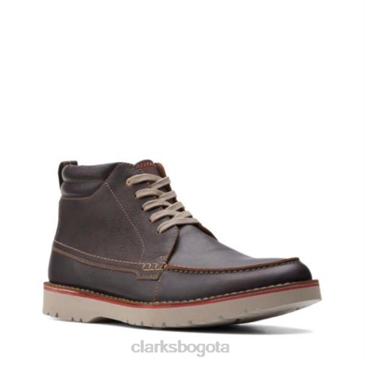 Clarks 0DX8L4538 clarks vargo moc cuero marrón hombres cuero marrón