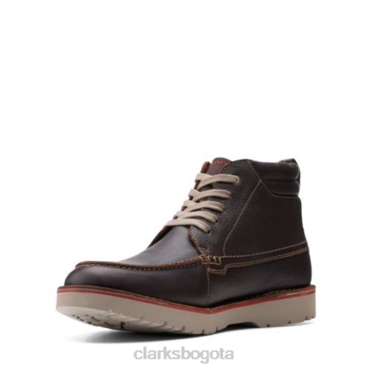Clarks 0DX8L4538 clarks vargo moc cuero marrón hombres cuero marrón