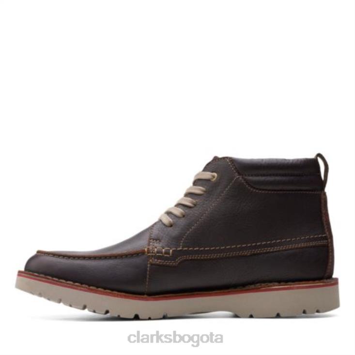 Clarks 0DX8L4538 clarks vargo moc cuero marrón hombres cuero marrón