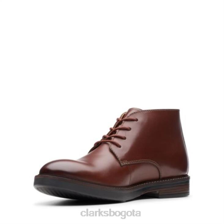 Clarks 0DX8L4548 caoba ny cuero paulson mid clarks hombres cuero caoba