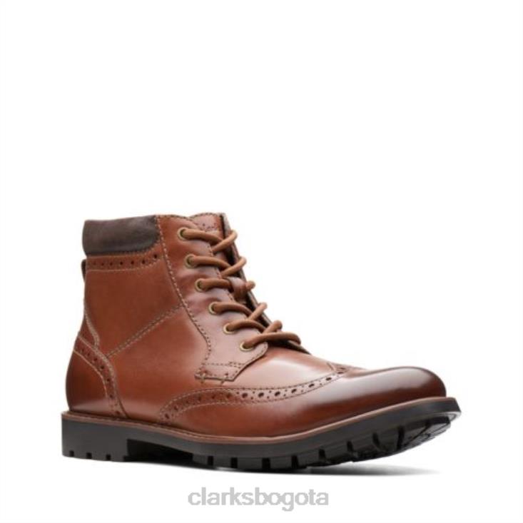 Clarks 0DX8L4551 clarks curington rise cuero tostado hombres cuero marrón