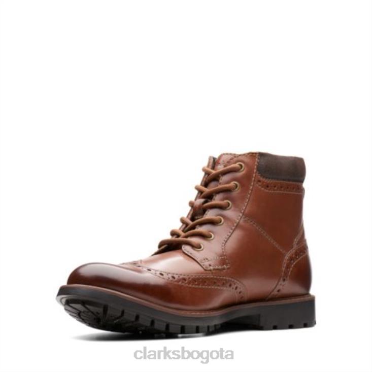 Clarks 0DX8L4551 clarks curington rise cuero tostado hombres cuero marrón