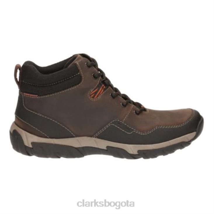 Clarks 0DX8L4552 top marrón a prueba de agua lea clarks walbeck hombres Lea marrón a prueba de agua