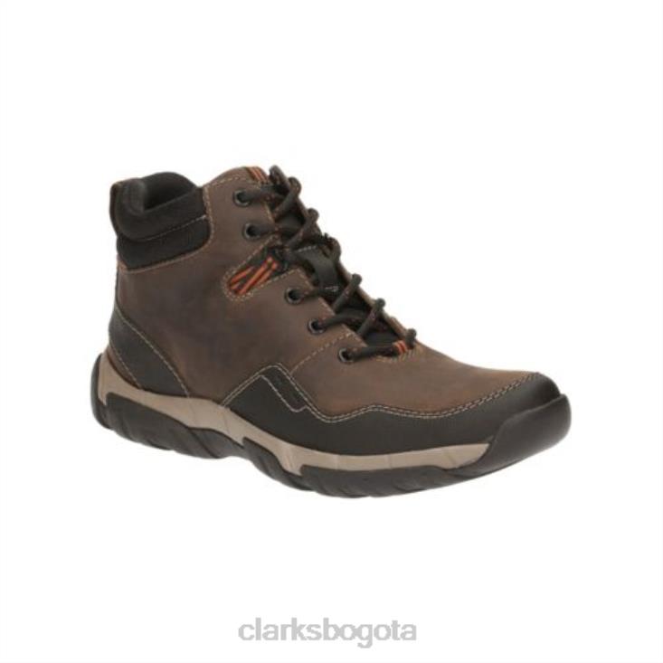 Clarks 0DX8L4552 top marrón a prueba de agua lea clarks walbeck hombres Lea marrón a prueba de agua