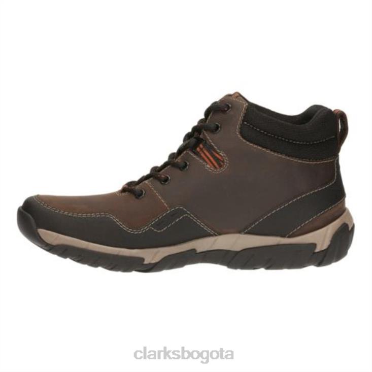 Clarks 0DX8L4552 top marrón a prueba de agua lea clarks walbeck hombres Lea marrón a prueba de agua