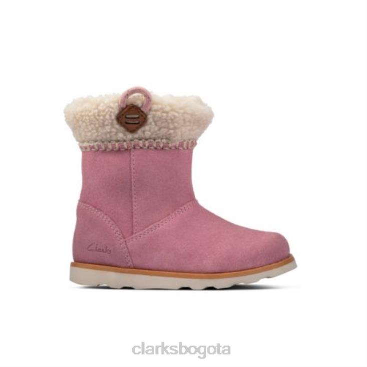 Clarks 0DX8L4558 clarks de gamuza rosa con trabilla para corona inf g fit unisexo gamuza rosa
