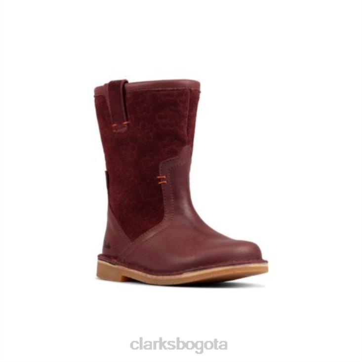 Clarks 0DX8L4559 comet pop fst-g fit clarks berry cuero unisexo cuero de baya