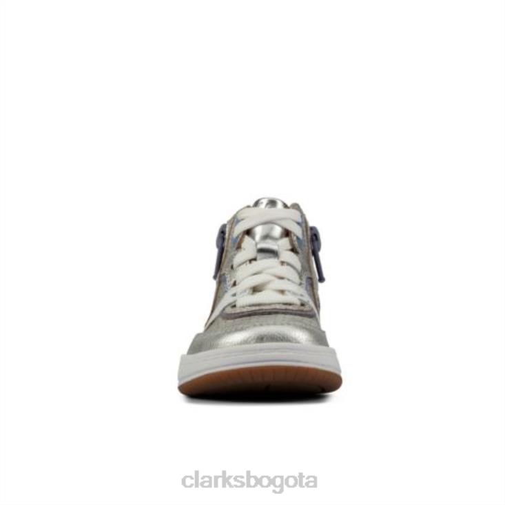 Clarks 0DX8L4561 Clarks cuero plateado Fawn Peak FST F Fit unisexo cuero plateado