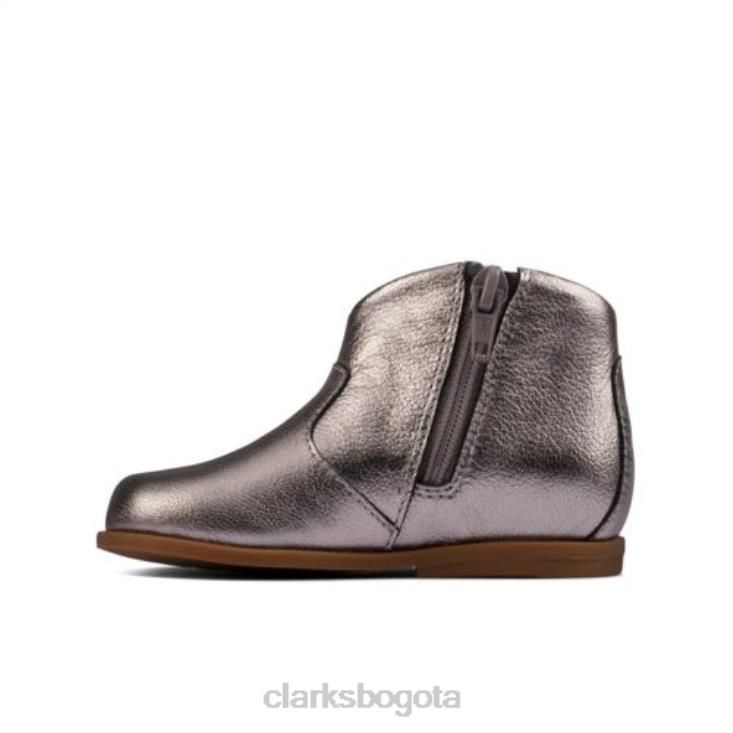Clarks 0DX8L4562 Clarks Drew Dawn FST F Fit cuero de peltre unisexo cuero peltre
