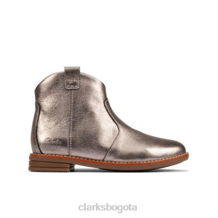 Clarks 0DX8L4564 cuero peltre dibujó norte inf f fit clarks unisexo cuero peltre