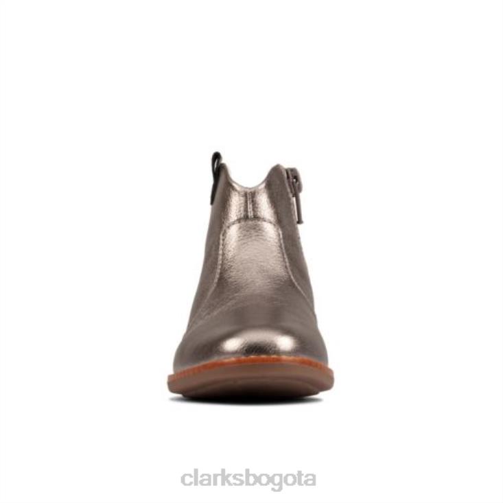 Clarks 0DX8L4564 cuero peltre dibujó norte inf f fit clarks unisexo cuero peltre