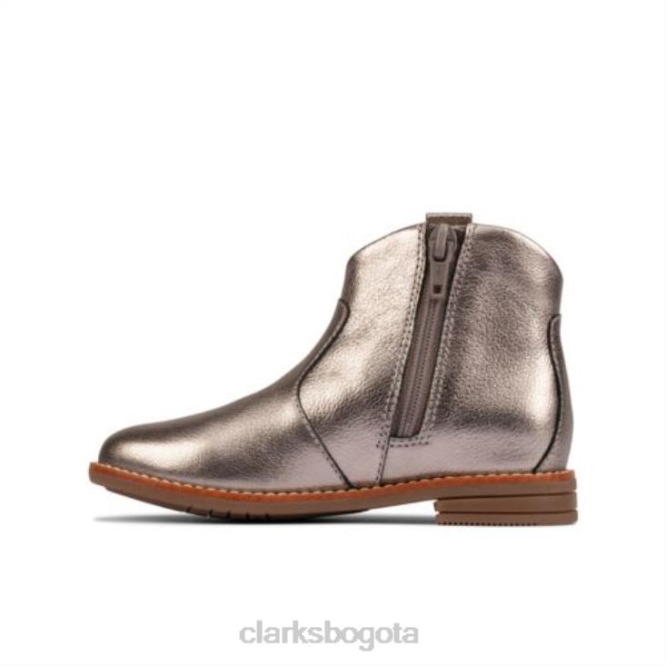 Clarks 0DX8L4564 cuero peltre dibujó norte inf f fit clarks unisexo cuero peltre