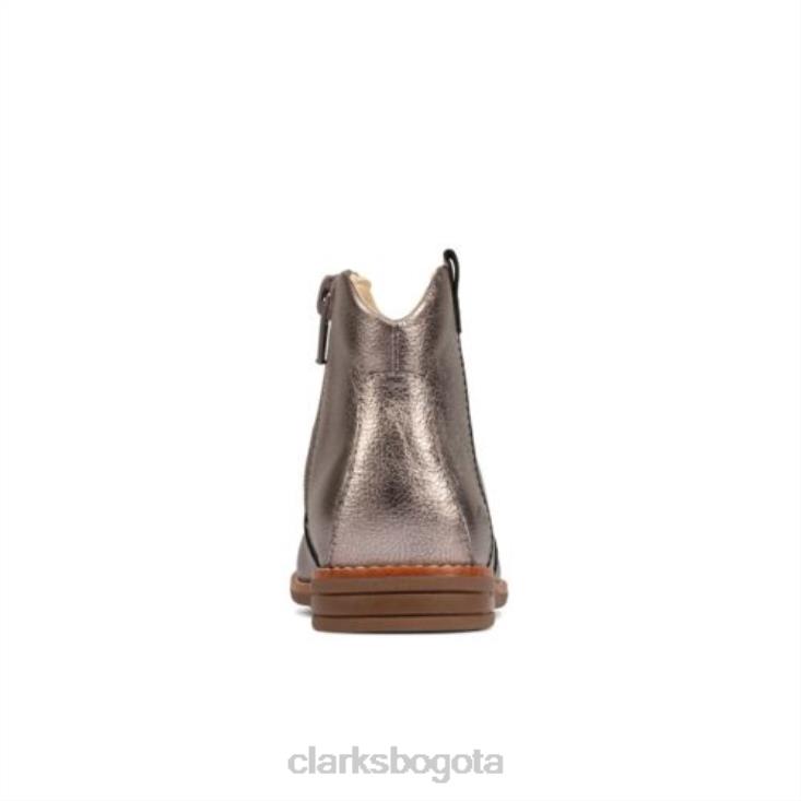 Clarks 0DX8L4564 cuero peltre dibujó norte inf f fit clarks unisexo cuero peltre