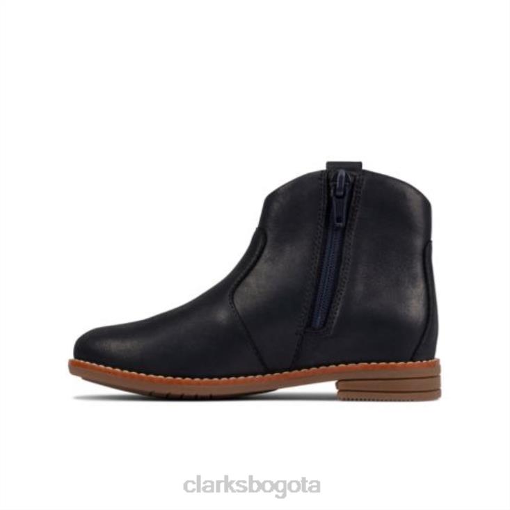 Clarks 0DX8L4566 Drew North inf f fit clarks de cuero azul marino unisexo cuero azul marino