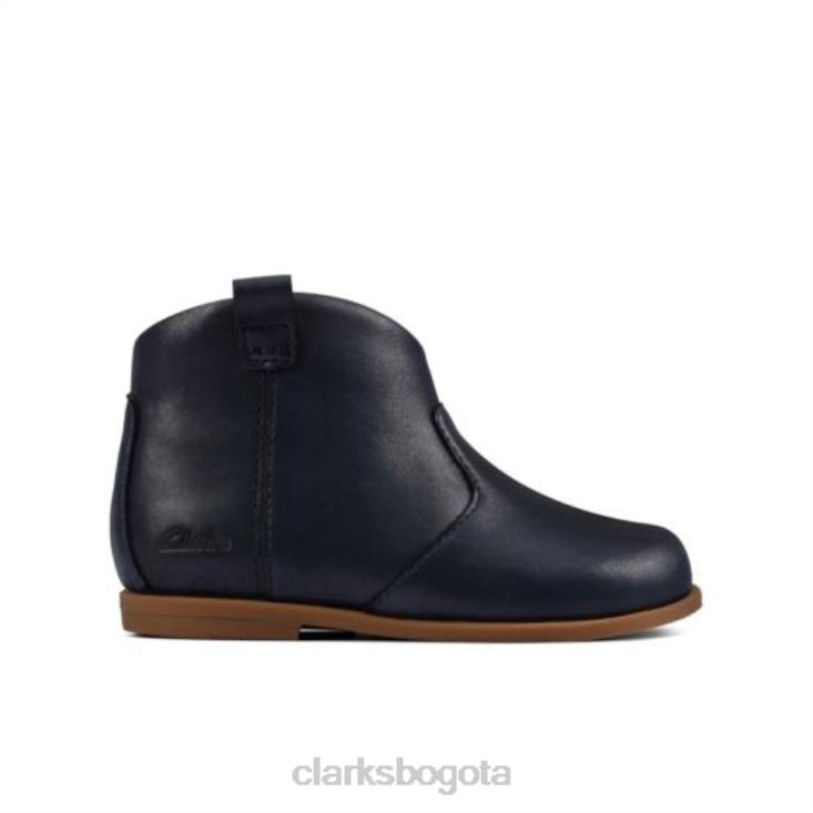 Clarks 0DX8L4568 Clarks de cuero azul marino Drew Dawn FST F Fit unisexo cuero azul marino
