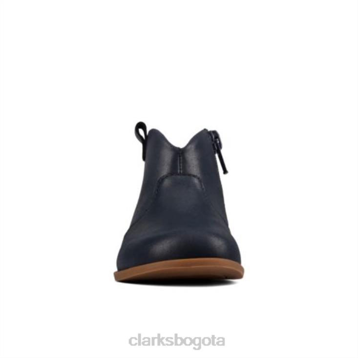 Clarks 0DX8L4568 Clarks de cuero azul marino Drew Dawn FST F Fit unisexo cuero azul marino