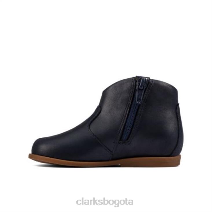 Clarks 0DX8L4568 Clarks de cuero azul marino Drew Dawn FST F Fit unisexo cuero azul marino