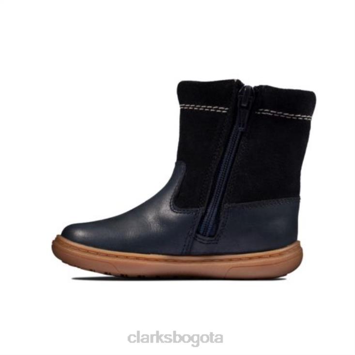 Clarks 0DX8L4572 Clarks cuero azul marino flash brillo fst f fit unisexo cuero azul marino