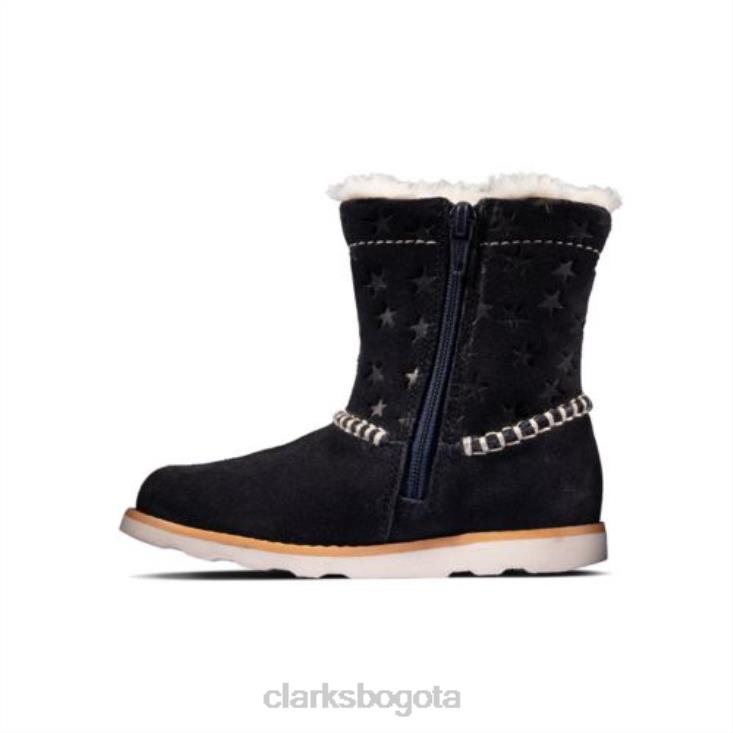 Clarks 0DX8L4574 clarks corona piper inf g fit ante azul marino unisexo gamuza azul marino